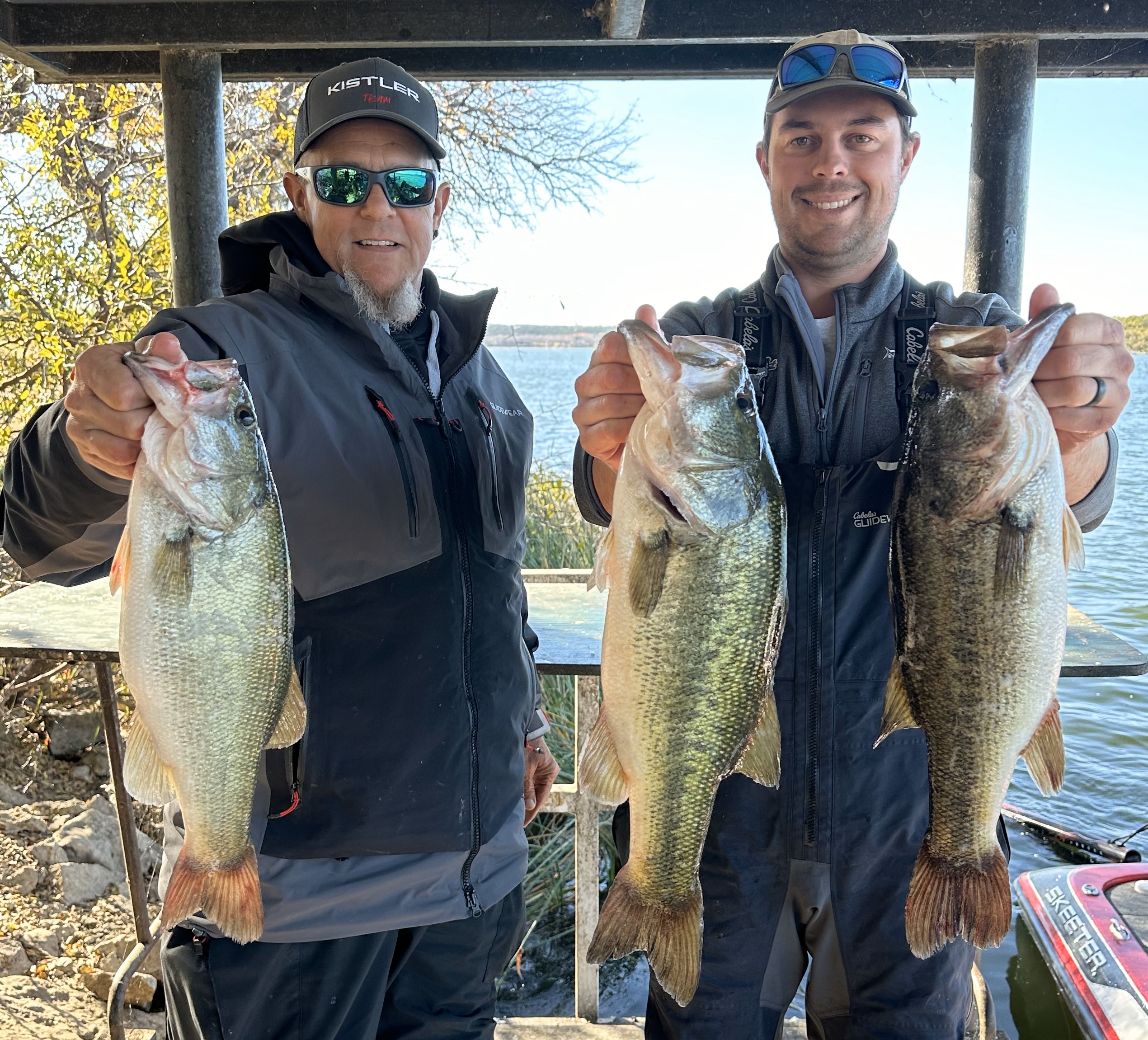 Dan Allen and Lucas Jenson with big bass and 1st place at Squaw Creek!!